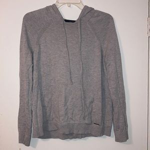 Gray hooded light pullover